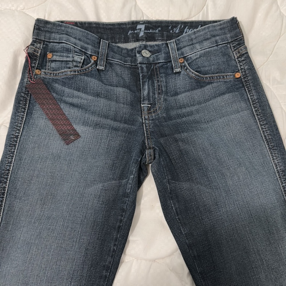 New with tags Y2K 7 for all mankind A pocket jeans crystals embellished size 26